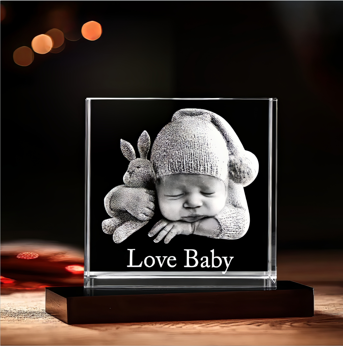 3D Photo Crystal, Personalized 3D Picture in Crystal, Customized Photo Gift, Great Memorial Gift, Birthday, Anniversary,Couples Gifts